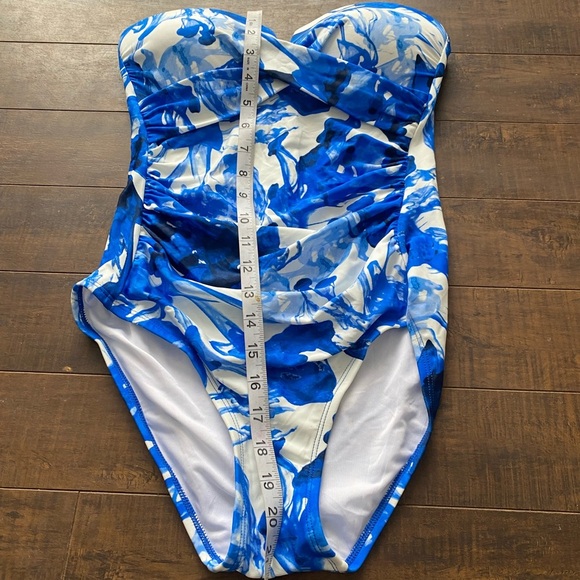 Calvin Klein blue and white one piece bathing suit - Picture 10 of 13